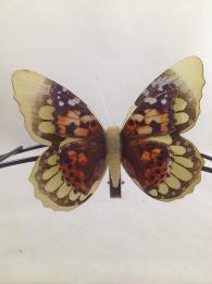 Butterflies wood 11 cm brown 3 p.