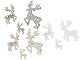 Wooden reindeer gray 3-5-7 cm 15 p. 