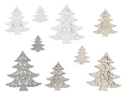 Arbres de Noël en bois blanc 3-5-7 cm 15 p. 