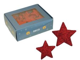 Glittersterretjes D 4/5 cm rood 36 st. 