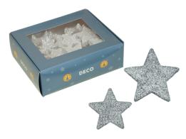 Glitter Stars D 4/5 cm silver 36 p.