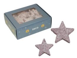 Glitter Stars D 4/5 cm pink 36 p