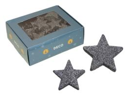 Glitter Stars D 4/5 cm anthracit 36 p.