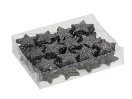 Glitter Stars D 2.5 cm anthracite 48 p.