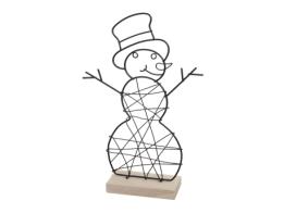 Frame bonhomme de neige noir H 20 cm