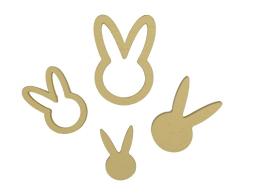 Lapin en bois ass. 24 pcs. jaune