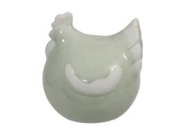 Poulet en porcelaine vert 7x8 cm