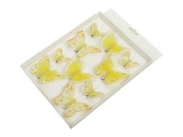 Papillon 5/8 cm avec clip jaune 10 p. 