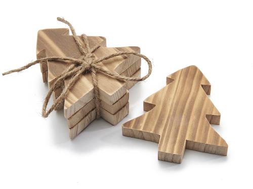 Houten Figuren Kerstboom 3 st.