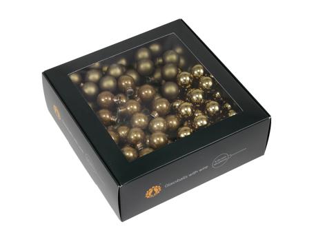 Christmas balls in glass 20 mm 144 pcs. olive green