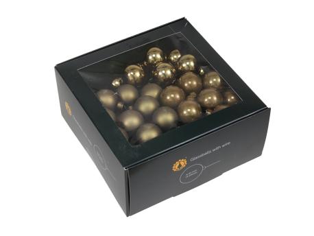 Christmas balls in glass  30 mm 12 pcs. olive green